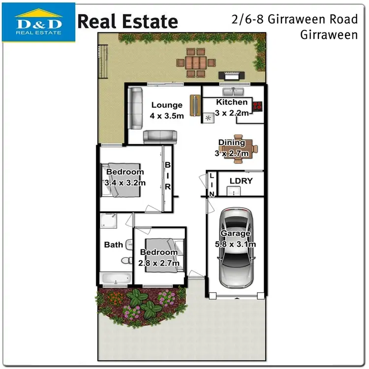 Floorplan of Homely townhouse listing, 2/6-8 Girraween Road, Toongabbie NSW 2146