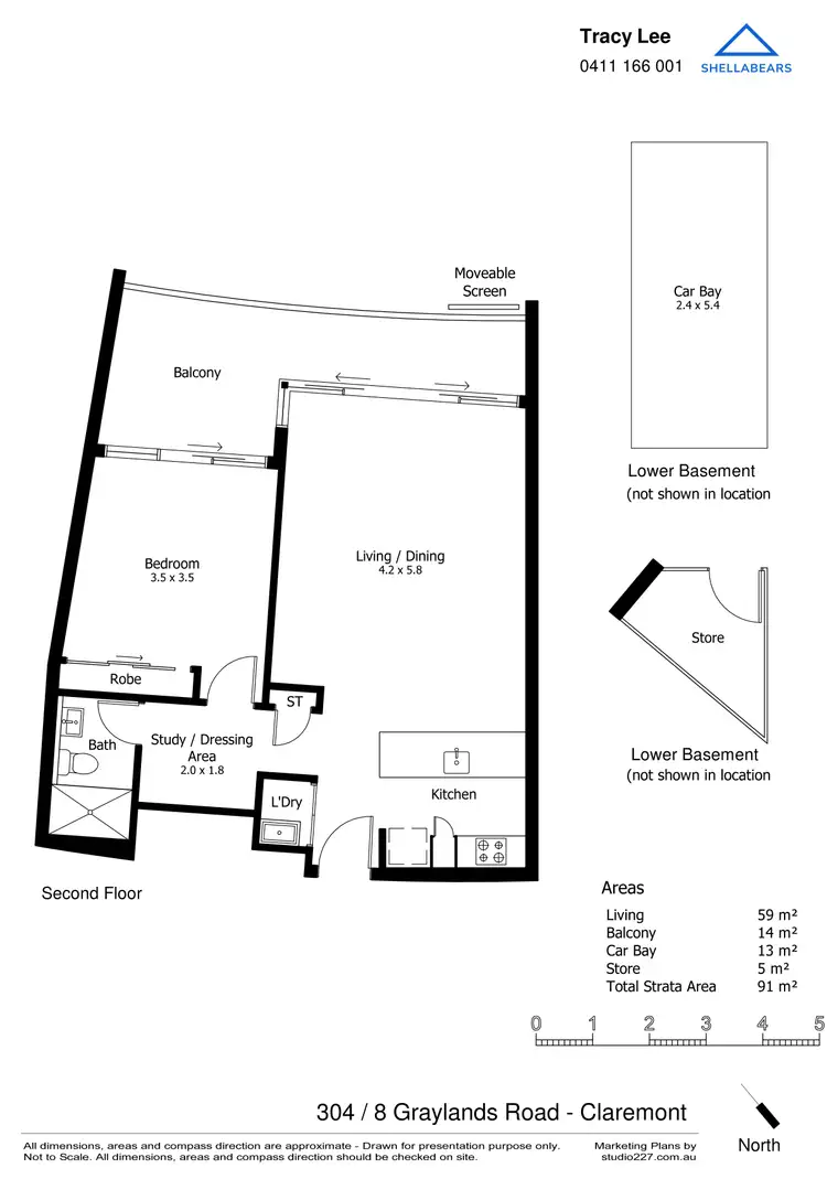 Floorplan of Homely apartment listing, 304 / 8 Graylands Road, Claremont WA 6010