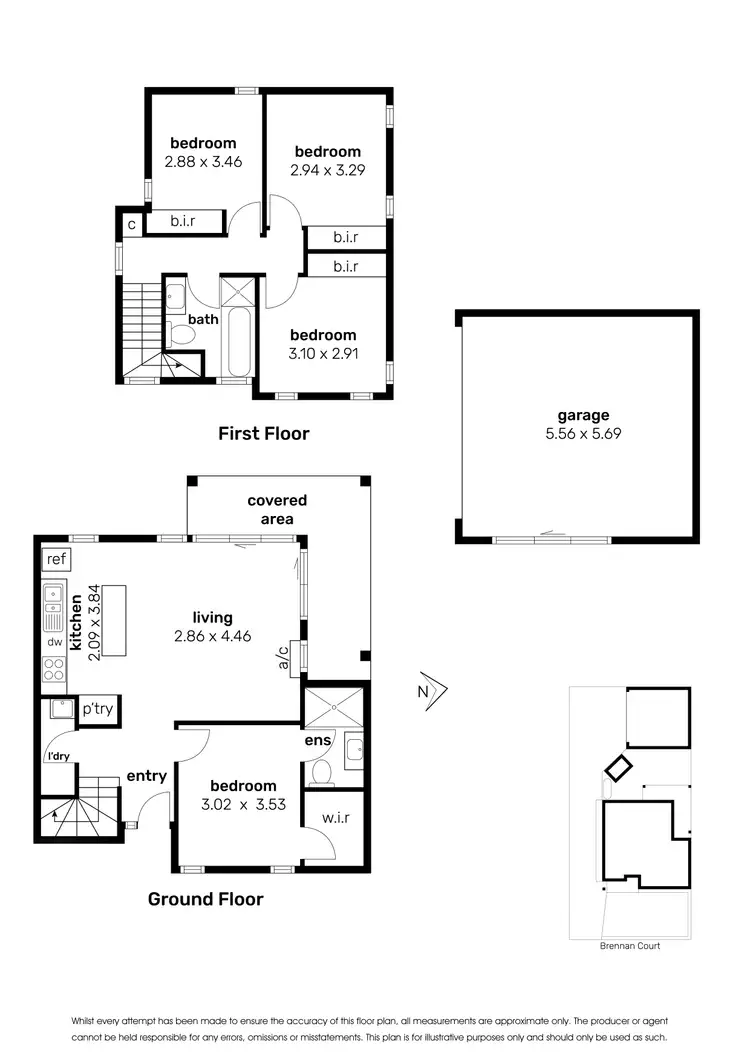 Floorplan of Homely townhouse listing, 1/12 Brennan Court, Altona Meadows VIC 3028