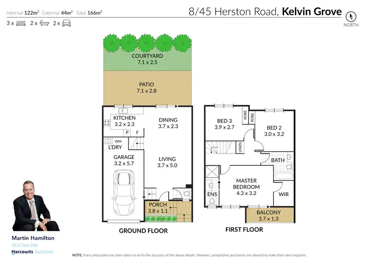 Floorplan of Homely townhouse listing, 8/45 Herston Road, Kelvin Grove QLD 4059