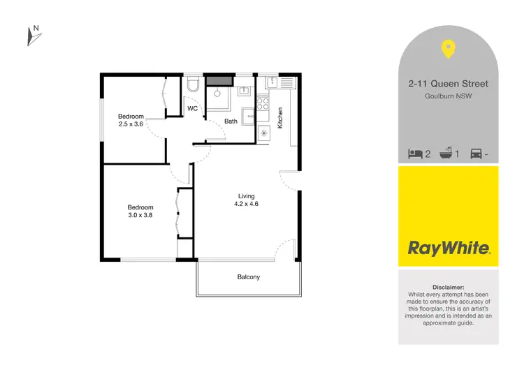 Floorplan of Homely unit listing, 2/11 Queen Street, Goulburn NSW 2580
