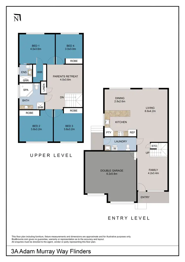 Floorplan of Homely semi-detached listing, 3a Adam Murray Way, Flinders NSW 2529