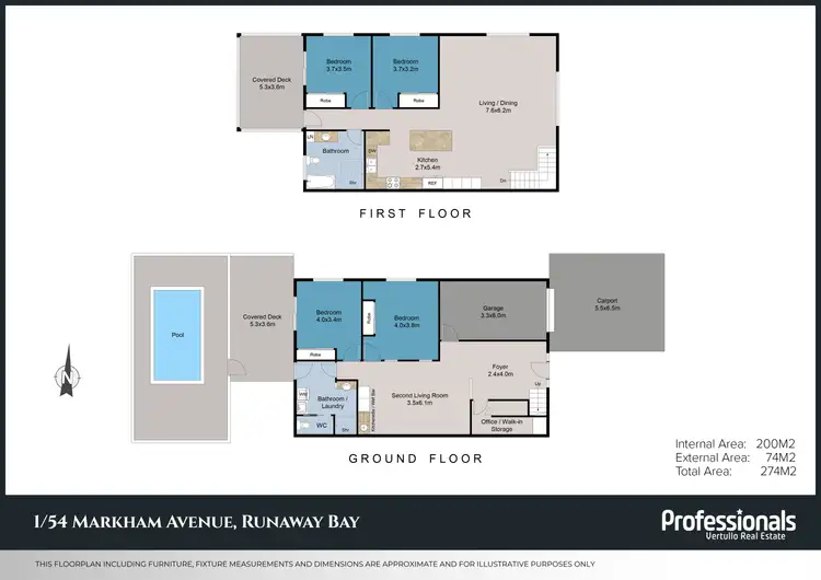 Floorplan of Homely house listing, 1/54 Markham Avenue, Runaway Bay QLD 4216