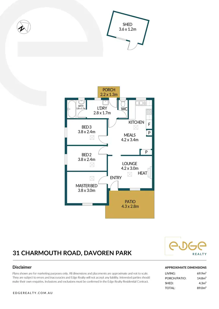 Floorplan of Homely house listing, 31 Charmouth Road, Davoren Park SA 5113