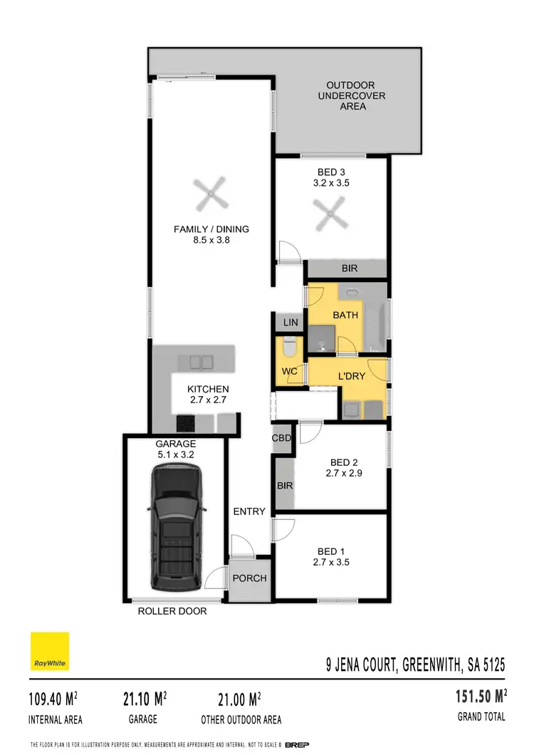 Floorplan of Homely house listing, 9 Jena Court, Greenwith SA 5125
