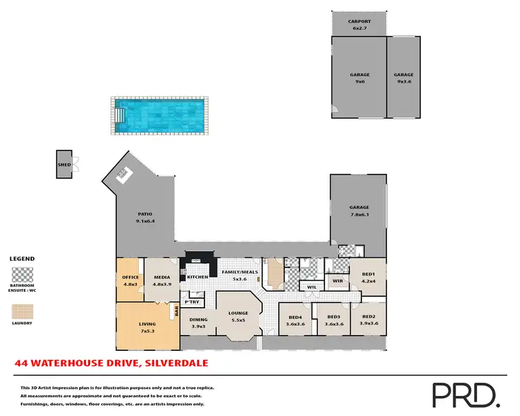 Floorplan of Homely rural property listing, 44 Waterhouse Drive, Silverdale NSW 2752