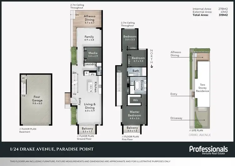 Floorplan of Homely house listing, 1/24 Drake Avenue, Paradise Point QLD 4216