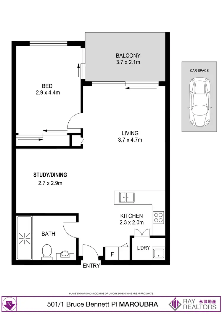 Floorplan of Homely apartment listing, 501/1 Bruce Bennetts Place, Maroubra NSW 2035