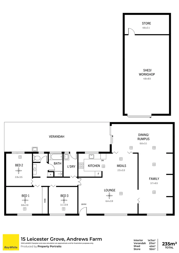 Floorplan of Homely house listing, 15 Leicester Grove, Andrews Farm SA 5114