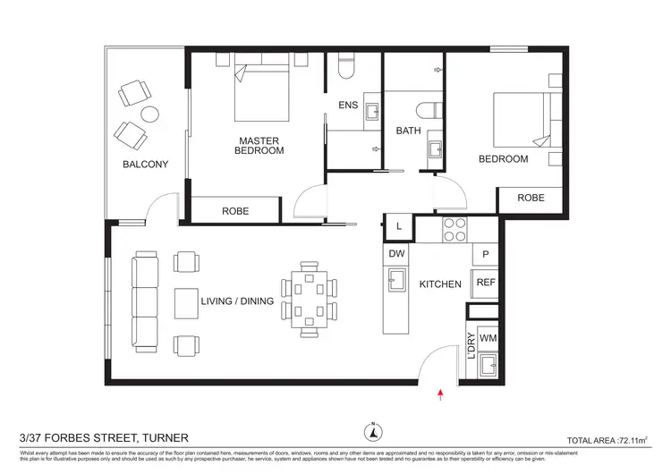 Floorplan of Homely apartment listing, 3/37 Forbes Street, Turner ACT 2612