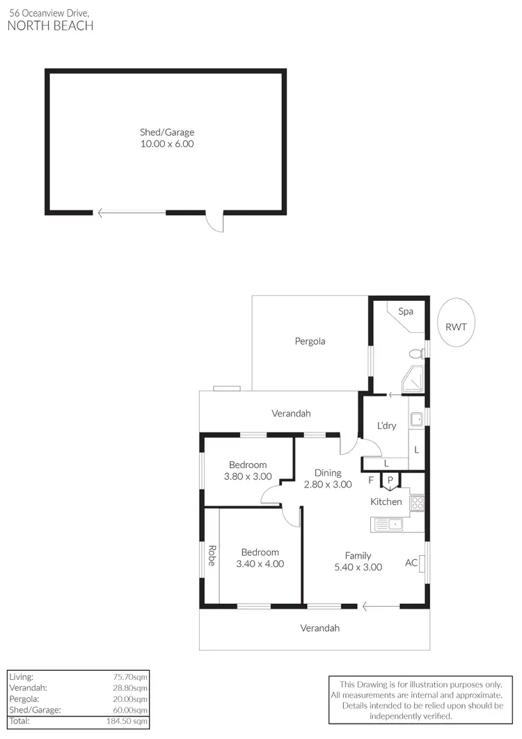 Floorplan of Homely house listing, 56 Oceanview Drive, North Beach SA 5556