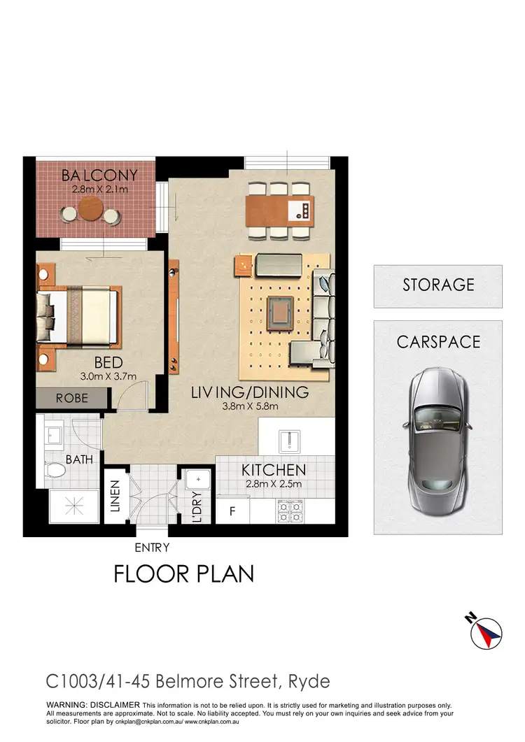 Floorplan of Homely apartment listing, C1003/41 Belmore Street, Ryde NSW 2112