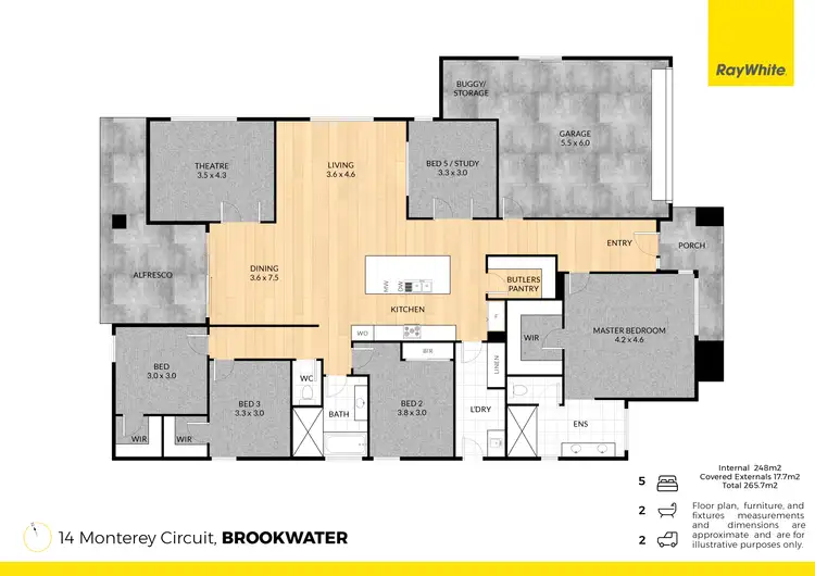 Floorplan of Homely house listing, 14 Monterey Circuit, Brookwater QLD 4300