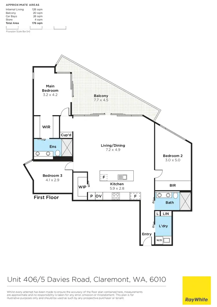 Floorplan of Homely apartment listing, 406/5 Davies Road, Claremont WA 6010
