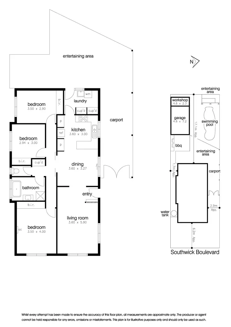 Floorplan of Homely house listing, 6 Southwick Boulevard, Altona Meadows VIC 3028