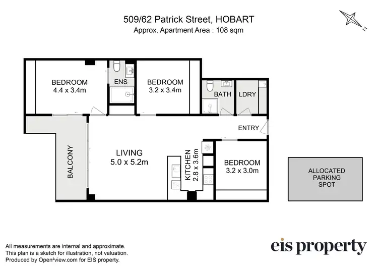 Floorplan of Homely apartment listing, 509/62 Patrick Street, Hobart TAS 7000