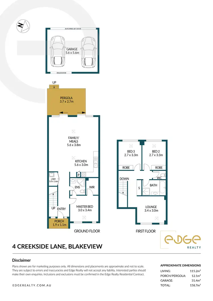 Floorplan of Homely townhouse listing, 4 Creekside Lane, Blakeview SA 5114