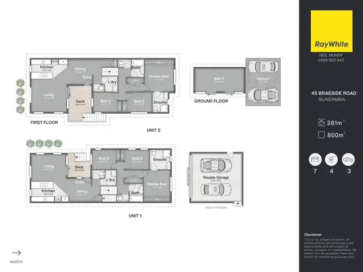 Floorplan of Homely semi-detached listing, 45 Braeside Road, Bundamba QLD 4304