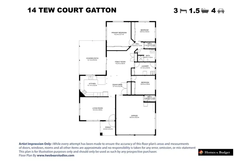 Floorplan of Homely house listing, 14 Tew Court, Gatton QLD 4343