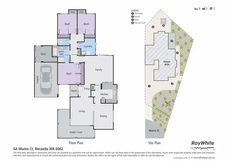 Floorplan of Homely semi-detached listing, 6A Munro Court, Noranda WA 6062
