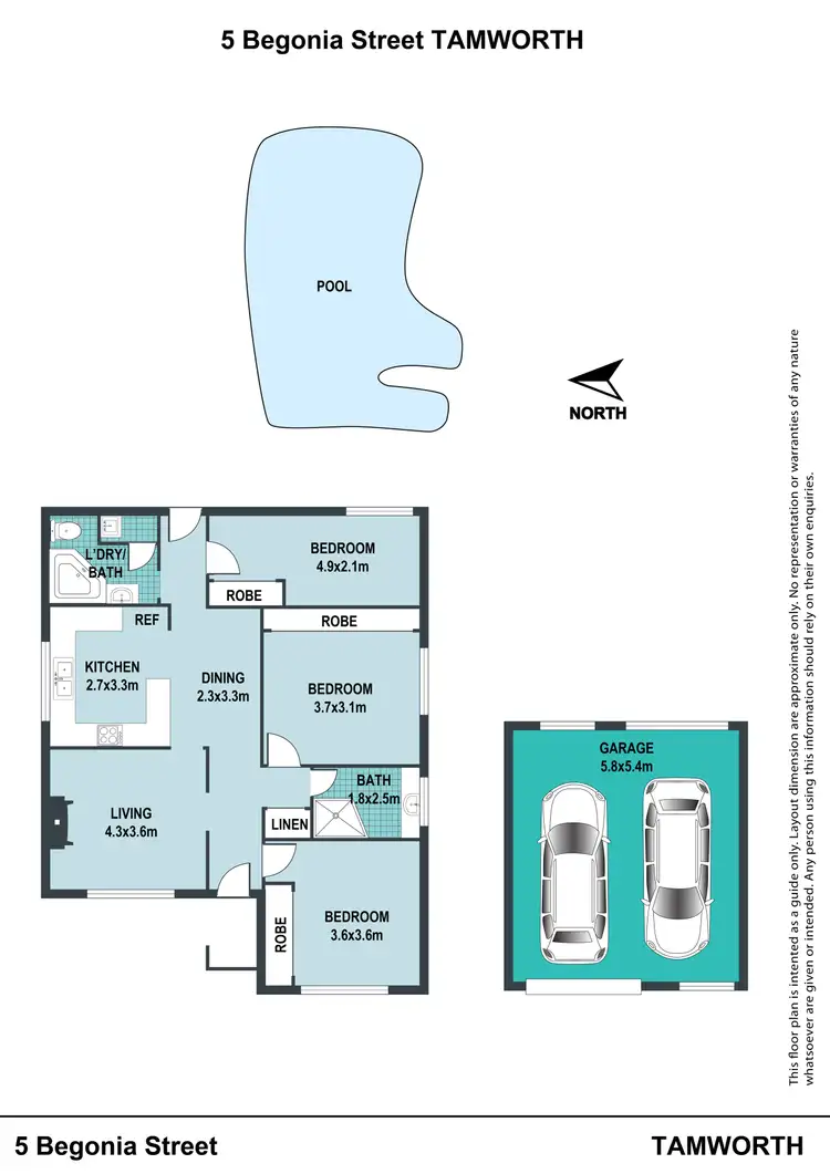 Floorplan of Homely house listing, 5 Begonia Street, Tamworth NSW 2340
