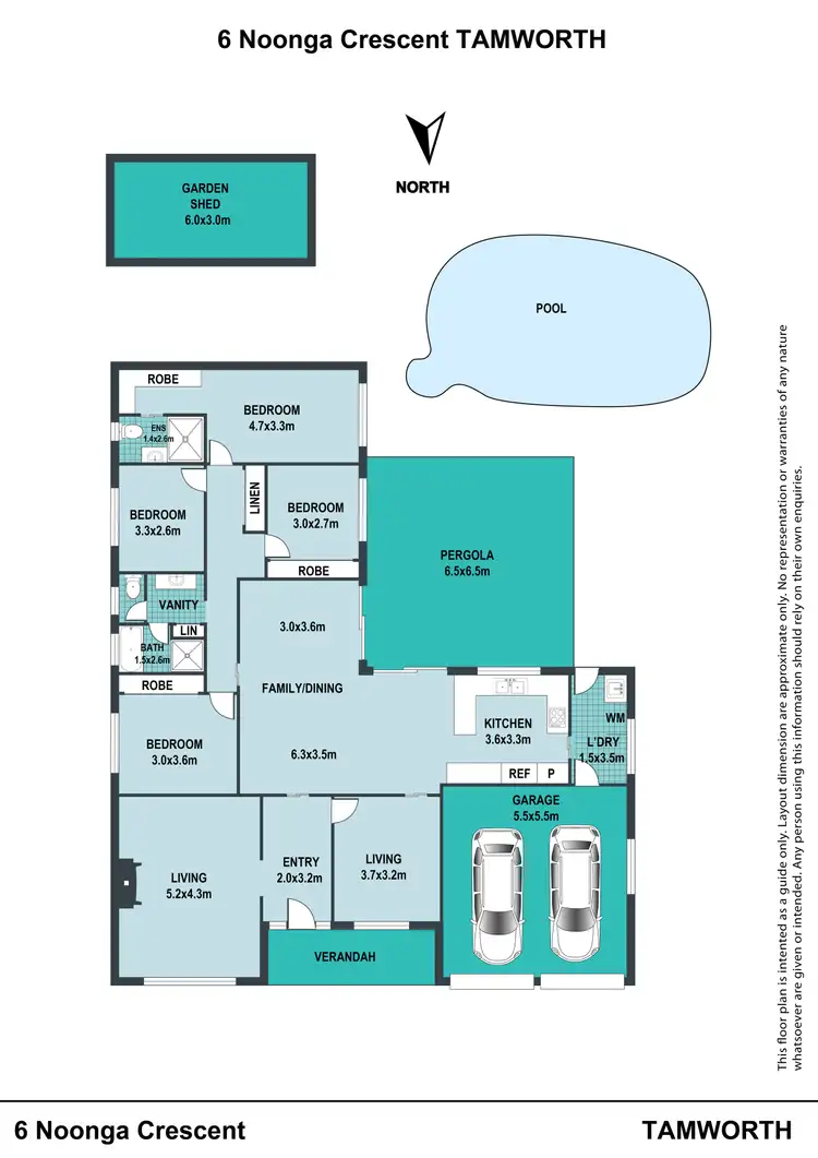 Floorplan of Homely house listing, 6 Noonga Crescent, Tamworth NSW 2340