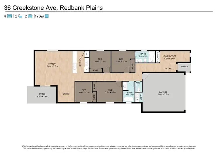 Floorplan of Homely house listing, 36 Creekstone Avenue, Redbank Plains QLD 4301