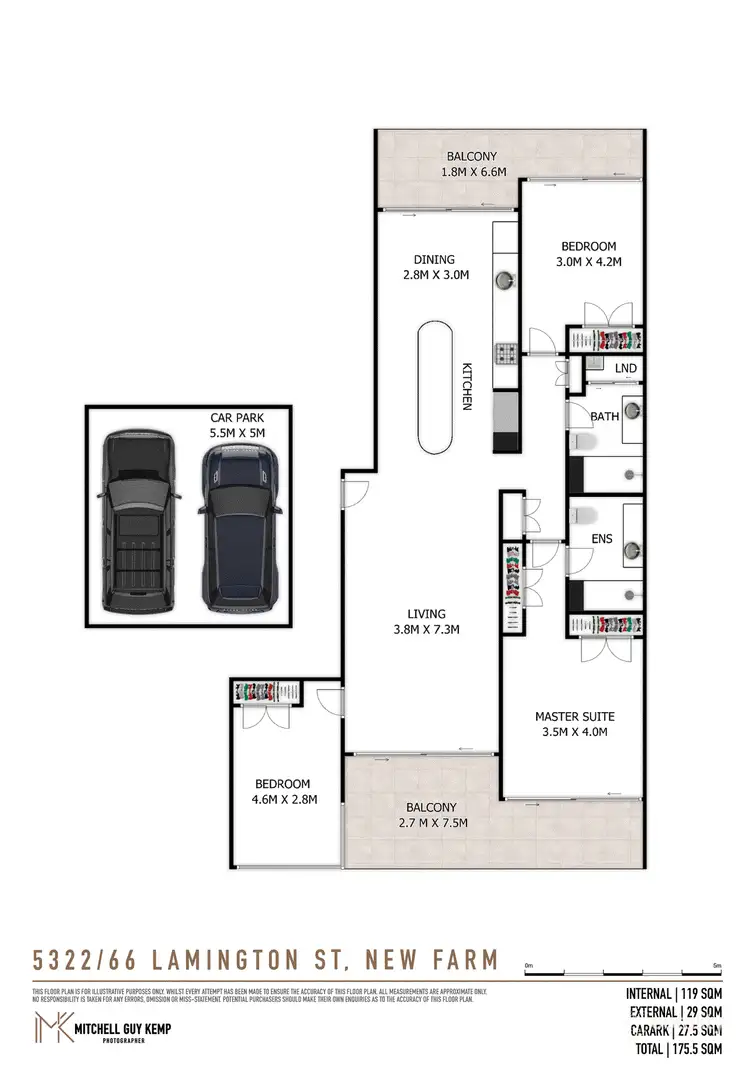 Floorplan of Homely apartment listing, 5322/66 Lamington Street, New Farm QLD 4005