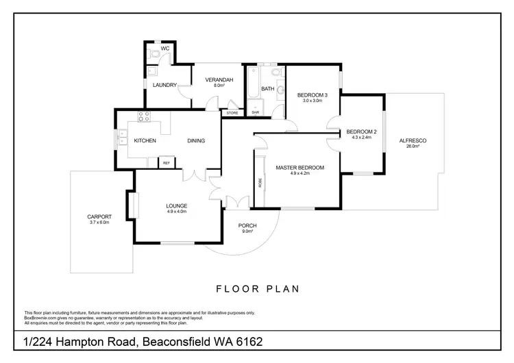 Floorplan of Homely house listing, 1/224 Hampton Road, Beaconsfield WA 6162