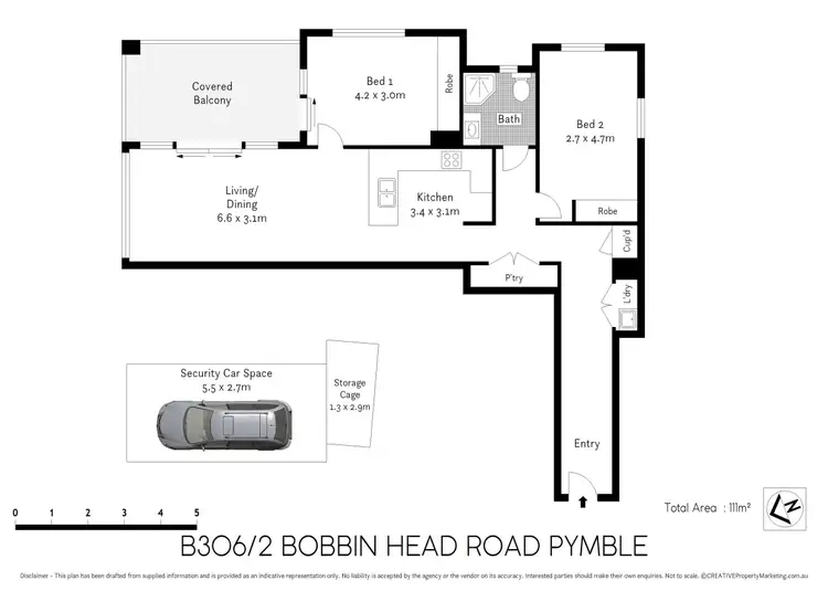 Floorplan of Homely apartment listing, B306/2 Bobbin Head Road, Pymble NSW 2073