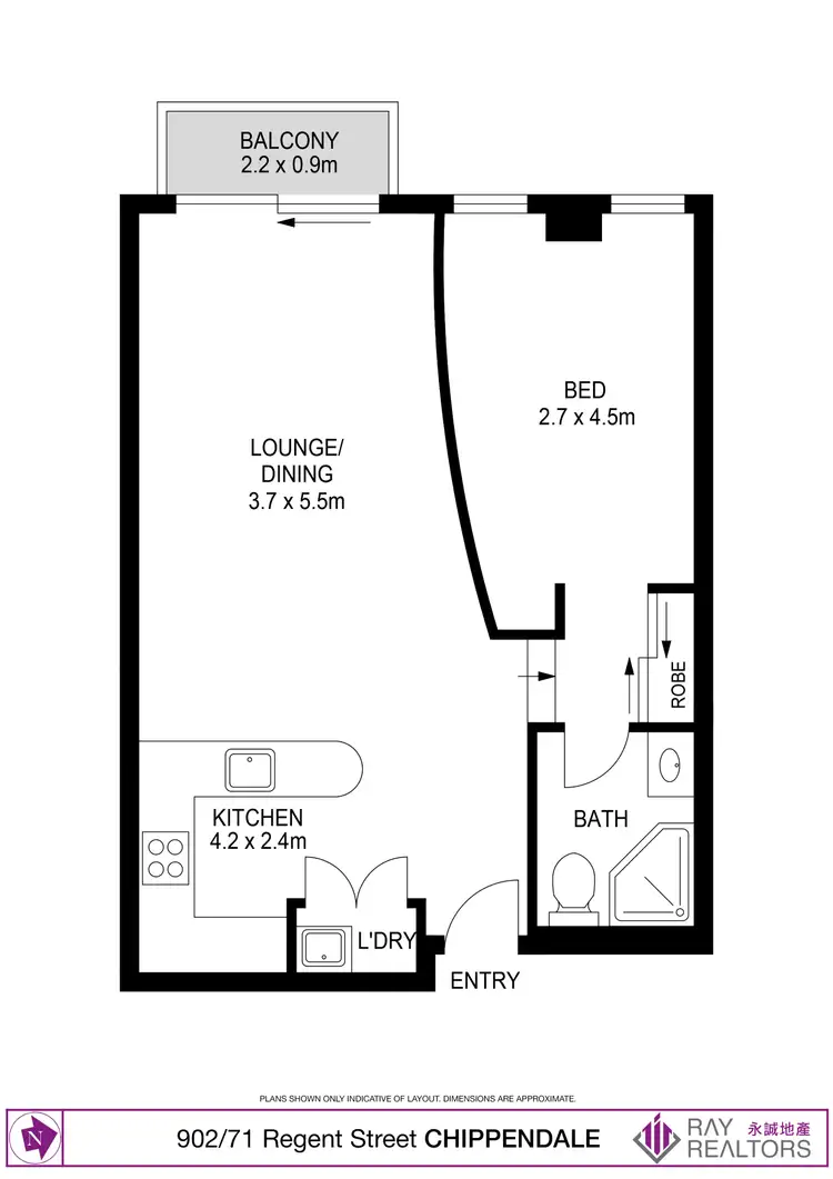 Floorplan of Homely apartment listing, 902/71-75 Regent Street, Chippendale NSW 2008