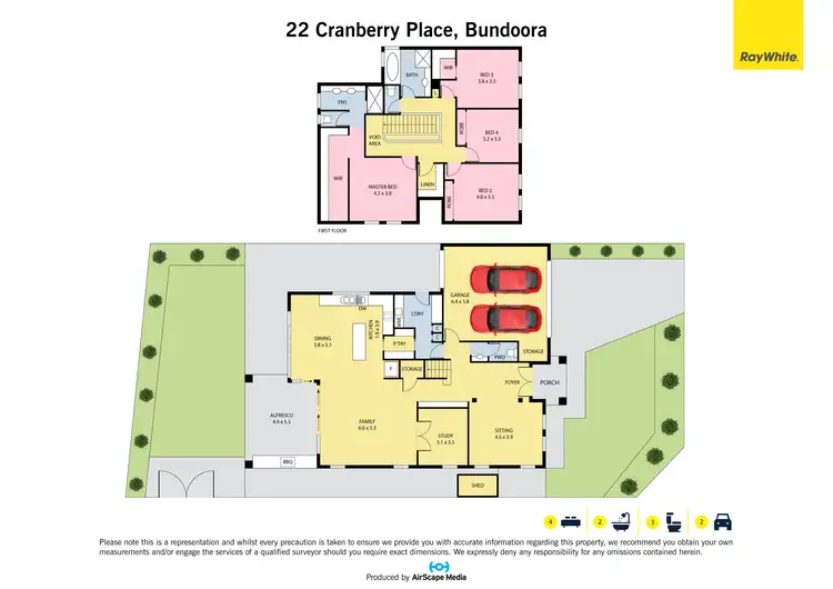 Floorplan of Homely house listing, 22 Cranberry Place, Bundoora VIC 3083
