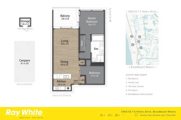 Floorplan of Homely apartment listing, 1903/33 T E Peters Drive, Broadbeach Waters QLD 4218