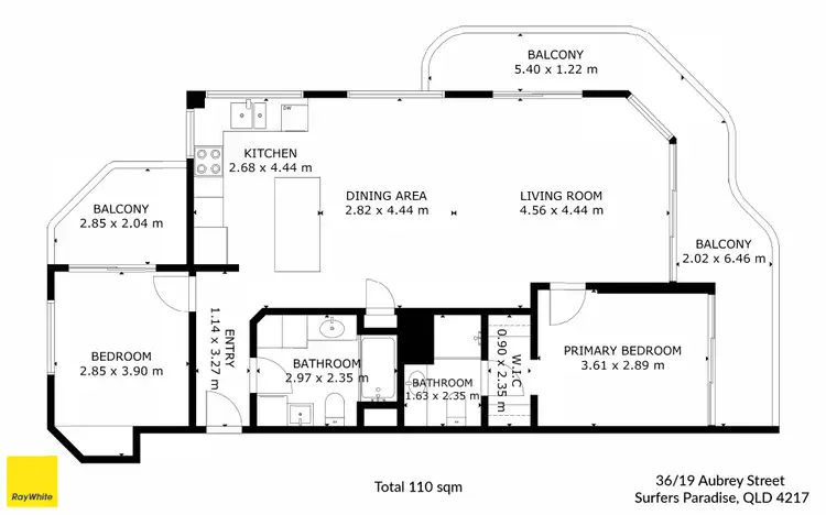 Floorplan of Homely apartment listing, 36/19 Aubrey Street, Surfers Paradise QLD 4217