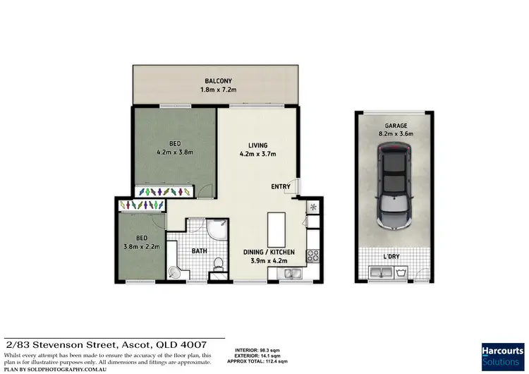 Floorplan of Homely unit listing, 2/83 Stevenson Street, Ascot QLD 4007