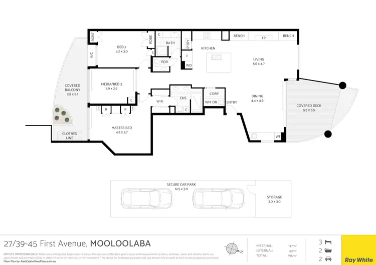 Floorplan of Homely unit listing, 27/39-45 First Avenue, Mooloolaba QLD 4557