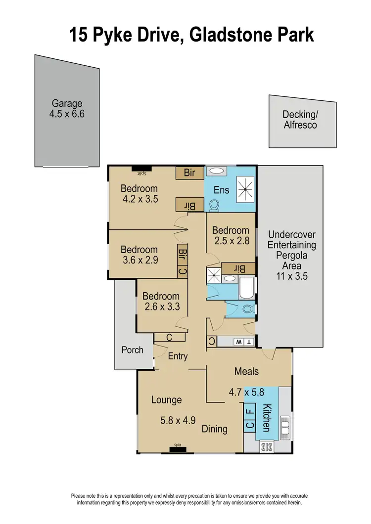 Floorplan of Homely house listing, 15 Pyke Drive, Gladstone Park VIC 3043
