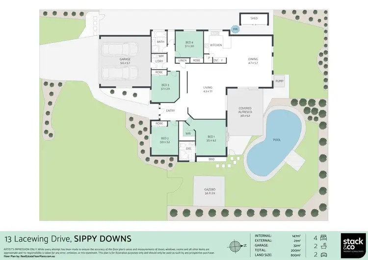 Floorplan of Homely house listing, 13 Lacewing Drive, Sippy Downs QLD 4556