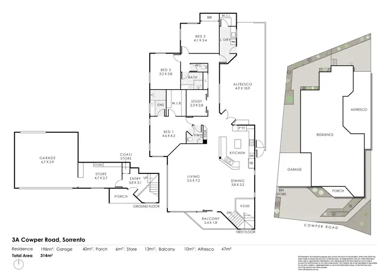 Floorplan of Homely house listing, 3A Cowper Road, Sorrento WA 6020