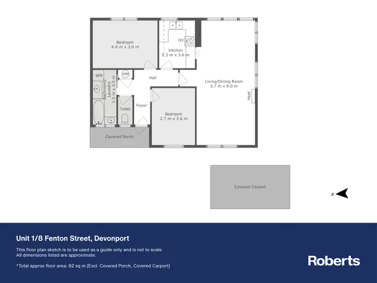 Floorplan of Homely unit listing, 1/8 Fenton Street, Devonport TAS 7310