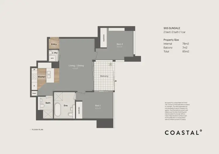 Floorplan of Homely apartment listing, 905/2 Como Crescent, Southport QLD 4215