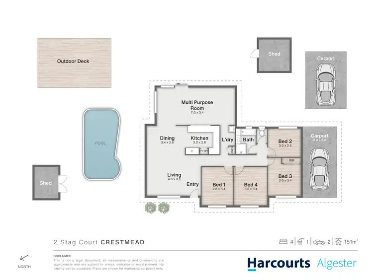 Floorplan of Homely house listing, 2 Stag Court, Crestmead QLD 4132