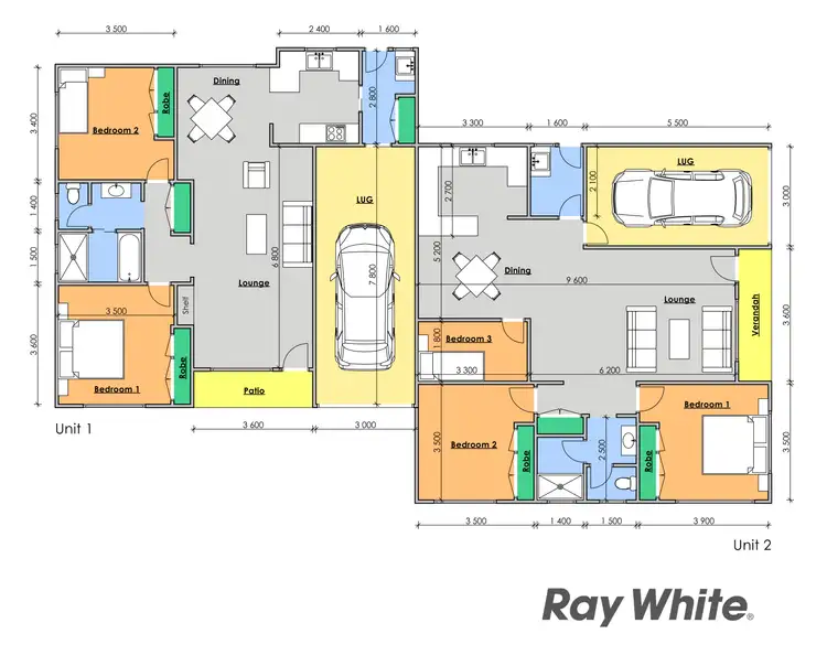 Floorplan of Homely semi-detached listing, 1 & 2/2 Willow Close, Taree NSW 2430