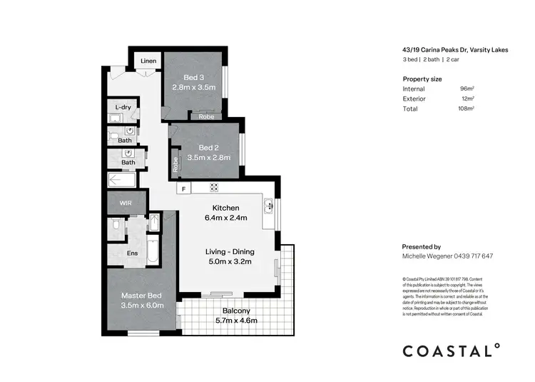 Floorplan of Homely apartment listing, 43/19 Carina Peak Drive, Varsity Lakes QLD 4227