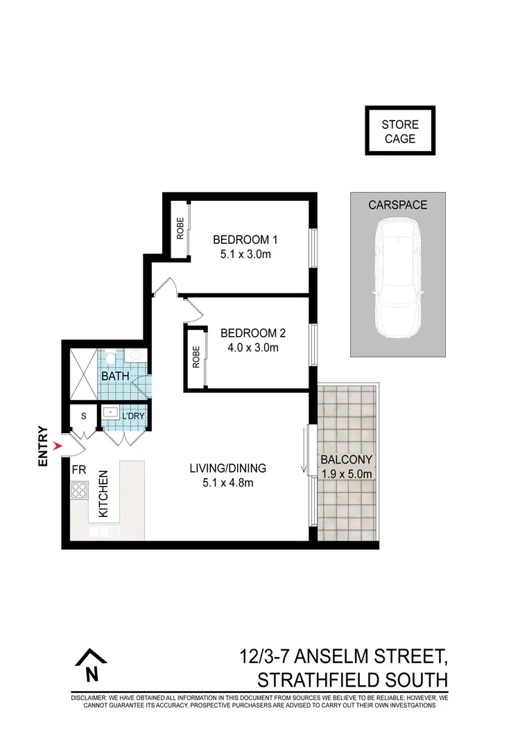 Floorplan of Homely apartment listing, 12/3-7 Anselm Street, Strathfield South NSW 2136