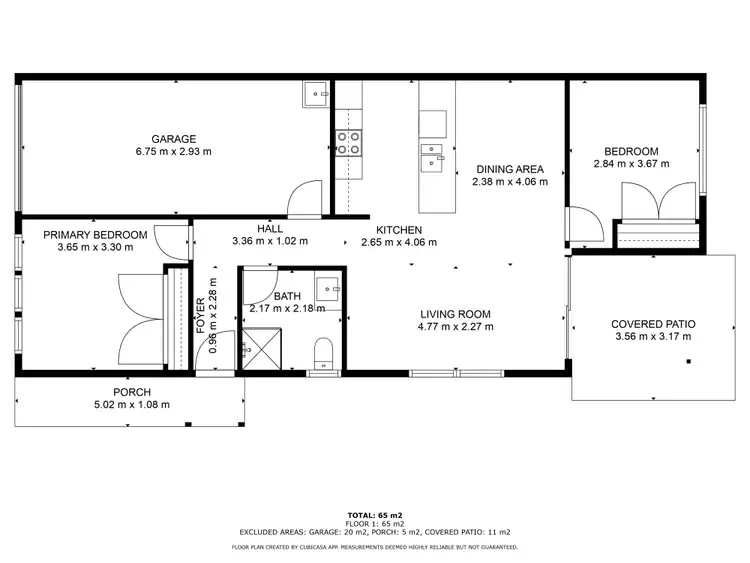 Floorplan of Homely unit listing, 1/6 Lister Close, Gympie QLD 4570