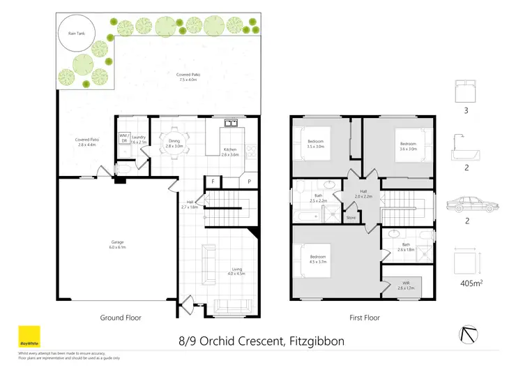 Floorplan of Homely townhouse listing, 8/9 Orchid Crescent, Fitzgibbon QLD 4018