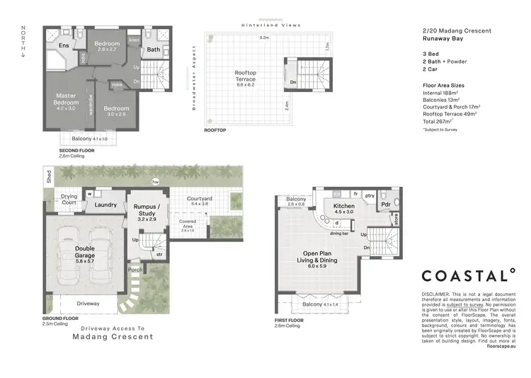 Floorplan of Homely townhouse listing, 2/20 Madang Crescent, Runaway Bay QLD 4216