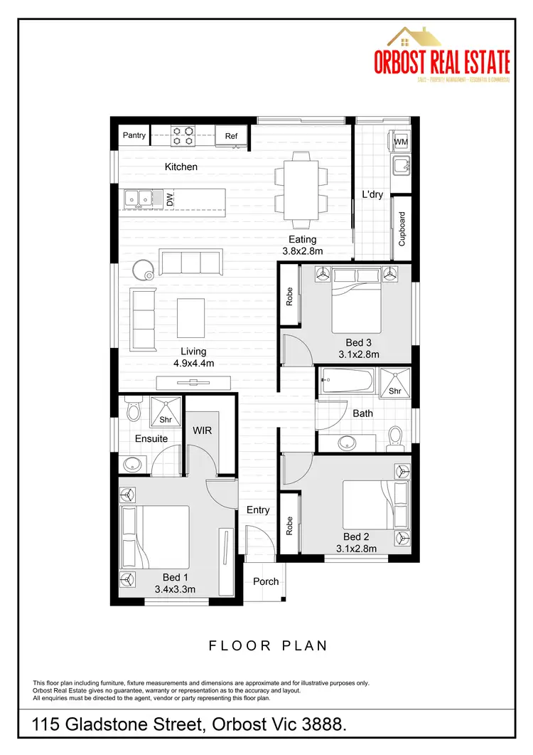 Floorplan of Homely house listing, 115 Gladstone Street, Orbost VIC 3888