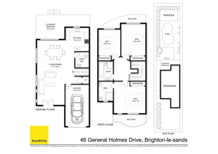 Floorplan of Homely semi-detached listing, 46 General Holmes Drive, Brighton-Le-Sands NSW 2216